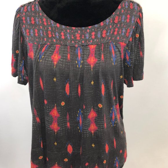 Lucky Brand Black and Red Short Sleeve Tee - Picture 1 of 5